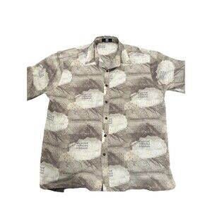 Marithe Francois Girbaud Spell Out Print Men Sz XXL Button Shirt 100% Cotton